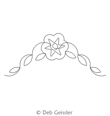 Digital Quilting Design Asian Flower 2A P2P by Deb Geissler.