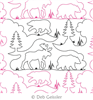 Digital Quilting Design Bear Moose Pines 1 E2E by Deb Geissler.