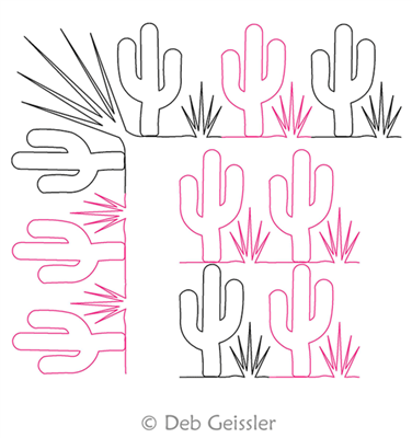 Digital Quilting Design Cactus 2 Border and Corner by Deb Geissler.