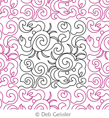 Digital Quilting Design Crab Swirls E2E by Deb Geissler.