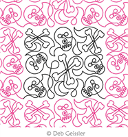 Digital Quilting Design Skulls & Crossbones E2E by Deb Geissler.