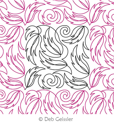 Digital Quilting Design Windy Leaves 1 E2E by Deb Geissler.