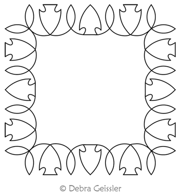 Arrowhead Frame by Deb Geissler. This image demonstrates how this computerized pattern will stitch out once loaded on your robotic quilting system. A full page pdf is included with the design download.