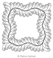 Feathered Ribbon Frame by Deb Geissler. This image demonstrates how this computerized pattern will stitch out once loaded on your robotic quilting system. A full page pdf is included with the design download.