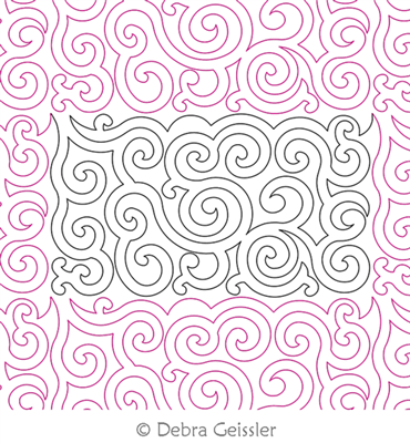 Irish Swirls E2E by Deb Geissler. This image demonstrates how this computerized pattern will stitch out once loaded on your robotic quilting system. A full page pdf is included with the design download.