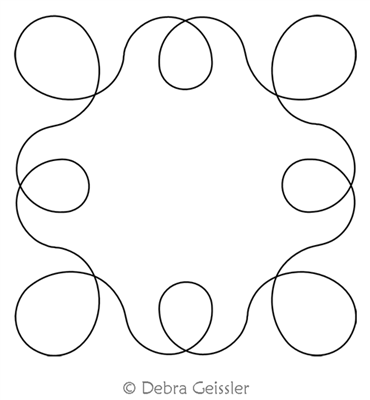 Loop D Loop Simple Frame by Deb Geissler. This image demonstrates how this computerized pattern will stitch out once loaded on your robotic quilting system. A full page pdf is included with the design download.