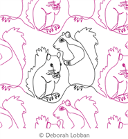 A Squirrel or Two by Deborah Lobban. This image demonstrates how this computerized pattern will stitch out once loaded on your robotic quilting system. A full page pdf is included with the design download.