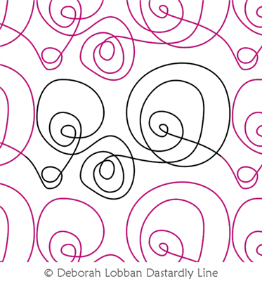 Active Swirls by Deborah Lobban. This image demonstrates how this computerized pattern will stitch out once loaded on your robotic quilting system. A full page pdf is included with the design download.