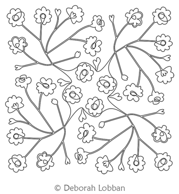 Babys Breath Block by Deborah Lobban. This image demonstrates how this computerized pattern will stitch out once loaded on your robotic quilting system. A full page pdf is included with the design download.