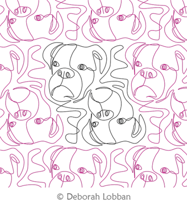 Boxer Dog by Deborah Lobban. This image demonstrates how this computerized pattern will stitch out once loaded on your robotic quilting system. A full page pdf is included with the design download.