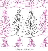 Fern by Deborah Lobban. This image demonstrates how this computerized pattern will stitch out once loaded on your robotic quilting system. A full page pdf is included with the design download.