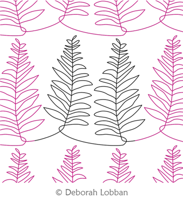 Fern by Deborah Lobban. This image demonstrates how this computerized pattern will stitch out once loaded on your robotic quilting system. A full page pdf is included with the design download.