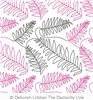 Ferns Scattered by Deborah Lobban. This image demonstrates how this computerized pattern will stitch out once loaded on your robotic quilting system. A full page pdf is included with the design download.