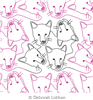 Fox Faces by Deborah Lobban. This image demonstrates how this computerized pattern will stitch out once loaded on your robotic quilting system. A full page pdf is included with the design download.