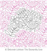 Fun Flowers by Deborah Lobban. This image demonstrates how this computerized pattern will stitch out once loaded on your robotic quilting system. A full page pdf is included with the design download.