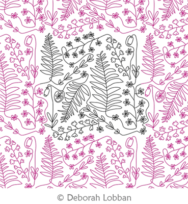 Garden by Deborah Lobban. This image demonstrates how this computerized pattern will stitch out once loaded on your robotic quilting system. A full page pdf is included with the design download.