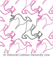 Greyhounds by Deborah Lobban. This image demonstrates how this computerized pattern will stitch out once loaded on your robotic quilting system. A full page pdf is included with the design download.