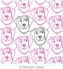 Labrador Faces by Deborah Lobban. This image demonstrates how this computerized pattern will stitch out once loaded on your robotic quilting system. A full page pdf is included with the design download.