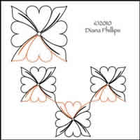 Digital Quilting Design Heart Blossom by Diana Phillips.