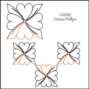 Digital Quilting Design Heart Blossom by Diana Phillips.