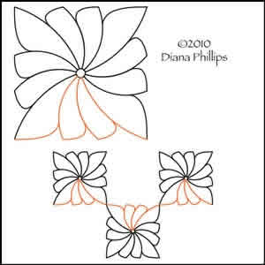 Digital Quilting Design Pinwheel Blossom by Diana Phillips.