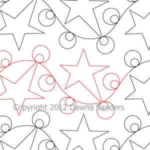 Digital Quilting Design Polka Dot Stars by Dawna Sanders.