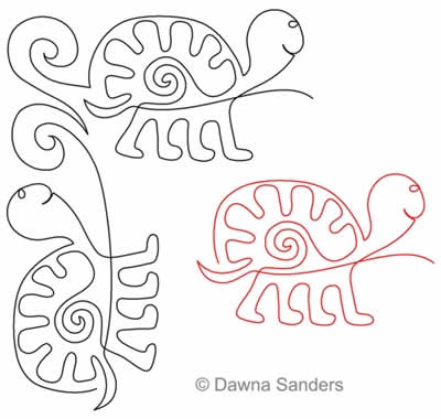 Digital Quilting Design Turtle Border and Corner by Dawna Sanders.