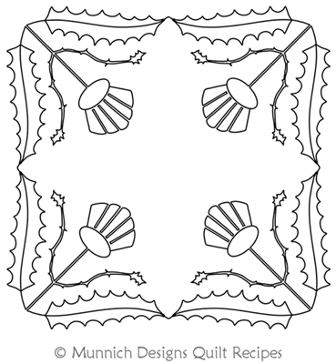 Blooming Thistle Frame by Munnich Design Quilt Recipes. This image demonstrates how this computerized pattern will stitch out once loaded on your robotic quilting system. A full page pdf is included with the design download.