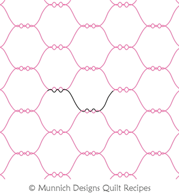 Chicken Wire Horizontal  by Munnich Design Quilt Recipes. This image demonstrates how this computerized pattern will stitch out once loaded on your robotic quilting system. A full page pdf is included with the design download.