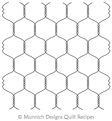 Chicken Wire Medium Motif by Munnich Design Quilt Recipes. This image demonstrates how this computerized pattern will stitch out once loaded on your robotic quilting system. A full page pdf is included with the design download.