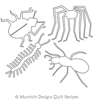 Creepy Crawly 1 Set by Munnich Design Quilt Recipes. This image demonstrates how this computerized pattern will stitch out once loaded on your robotic quilting system. A full page pdf is included with the design download.