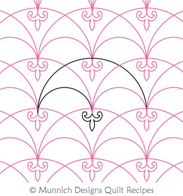 Double Scallop Fleur by Munnich Design Quilt Recipes. This image demonstrates how this computerized pattern will stitch out once loaded on your robotic quilting system. A full page pdf is included with the design download.