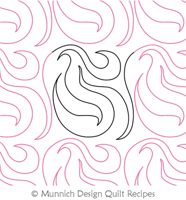 Fast Flame Swirl by Munnich Design Quilt Recipes. This image demonstrates how this computerized pattern will stitch out once loaded on your robotic quilting system. A full page pdf is included with the design download.