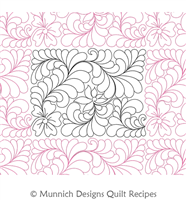 Feather N Flower 1 by Munnich Designs Quilt Recipes. This image demonstrates how this computerized pattern will stitch out once loaded on your robotic quilting system. A full page pdf is included with the design download.
