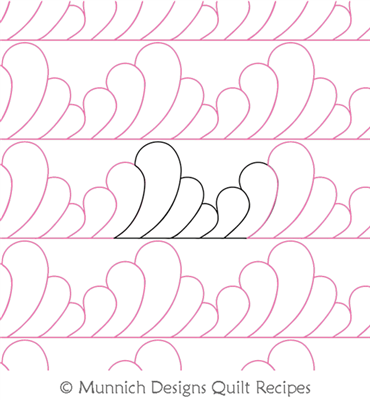 Feather Wave by Munnich Design Quilt Recipes. This image demonstrates how this computerized pattern will stitch out once loaded on your robotic quilting system. A full page pdf is included with the design download.