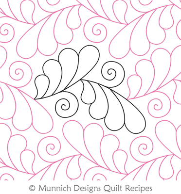Half Feather Swirls by Munnich Design Quilt Recipes. This image demonstrates how this computerized pattern will stitch out once loaded on your robotic quilting system. A full page pdf is included with the design download.