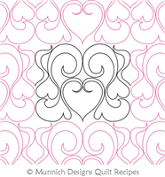 Hearts Galore by Munnich Designs Quilt Recipes. This image demonstrates how this computerized pattern will stitch out once loaded on your robotic quilting system. A full page pdf is included with the design download.