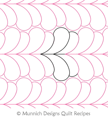 Uneven Feather Double by Munnich Design Quilt Recipes. This image demonstrates how this computerized pattern will stitch out once loaded on your robotic quilting system. A full page pdf is included with the design download.