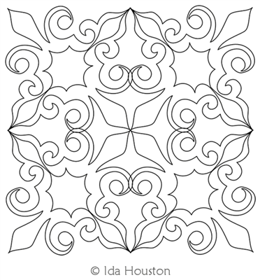 French Boho Block 5 by Ida Houston. This image demonstrates how this computerized pattern will stitch out once loaded on your robotic quilting system. A full page pdf is included with the design download.