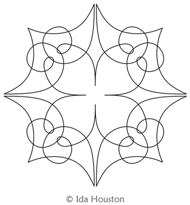 Garnish Block 4 by Ida Houston. This image demonstrates how this computerized pattern will stitch out once loaded on your robotic quilting system. A full page pdf is included with the design download.