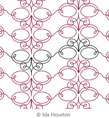 Garnish Chevron by Ida Houston. This image demonstrates how this computerized pattern will stitch out once loaded on your robotic quilting system. A full page pdf is included with the design download.