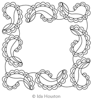 Paisley Play Frame by Ida Houston. This image demonstrates how this computerized pattern will stitch out once loaded on your robotic quilting system. A full page pdf is included with the design download.