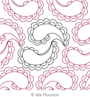 Paisley Play Pantograph by Ida Houston. This image demonstrates how this computerized pattern will stitch out once loaded on your robotic quilting system. A full page pdf is included with the design download.