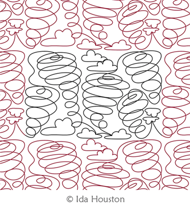 Tornado E2E or Border by Ida Houston. This image demonstrates how this computerized pattern will stitch out once loaded on your robotic quilting system. A full page pdf is included with the design download.