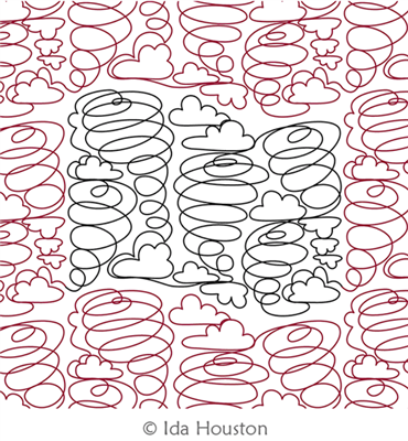 Tornado Pantograph 1 by Ida Houston. This image demonstrates how this computerized pattern will stitch out once loaded on your robotic quilting system. A full page pdf is included with the design download.