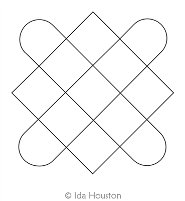 Woven Quatrefoil Block by Ida Houston. This image demonstrates how this computerized pattern will stitch out once loaded on your robotic quilting system. A full page pdf is included with the design download.