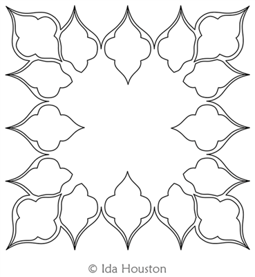 Cathedral Window Frame by Ida Houston. This image demonstrates how this computerized pattern will stitch out once loaded on your robotic quilting system. A full page pdf is included with the design download.