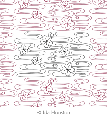 Cherry Blossom Flow E2E by Ida Houston. This image demonstrates how this computerized pattern will stitch out once loaded on your robotic quilting system. A full page pdf is included with the design download.