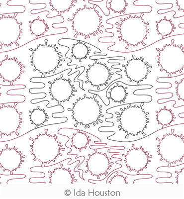 COVID Pantograph by Ida Houston. This image demonstrates how this computerized pattern will stitch out once loaded on your robotic quilting system. A full page pdf is included with the design download.