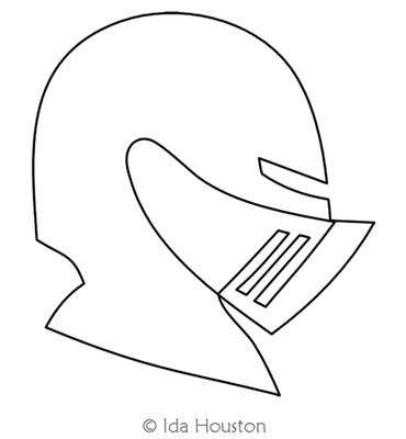 Dragon Slayer Helmet by Ida Houston. This image demonstrates how this computerized pattern will stitch out once loaded on your robotic quilting system. A full page pdf is included with the design download.